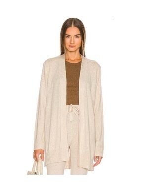 Weekend Stories Tanner Recycled Cashmere Cream Open-Front BeltedWomen's Cardigan